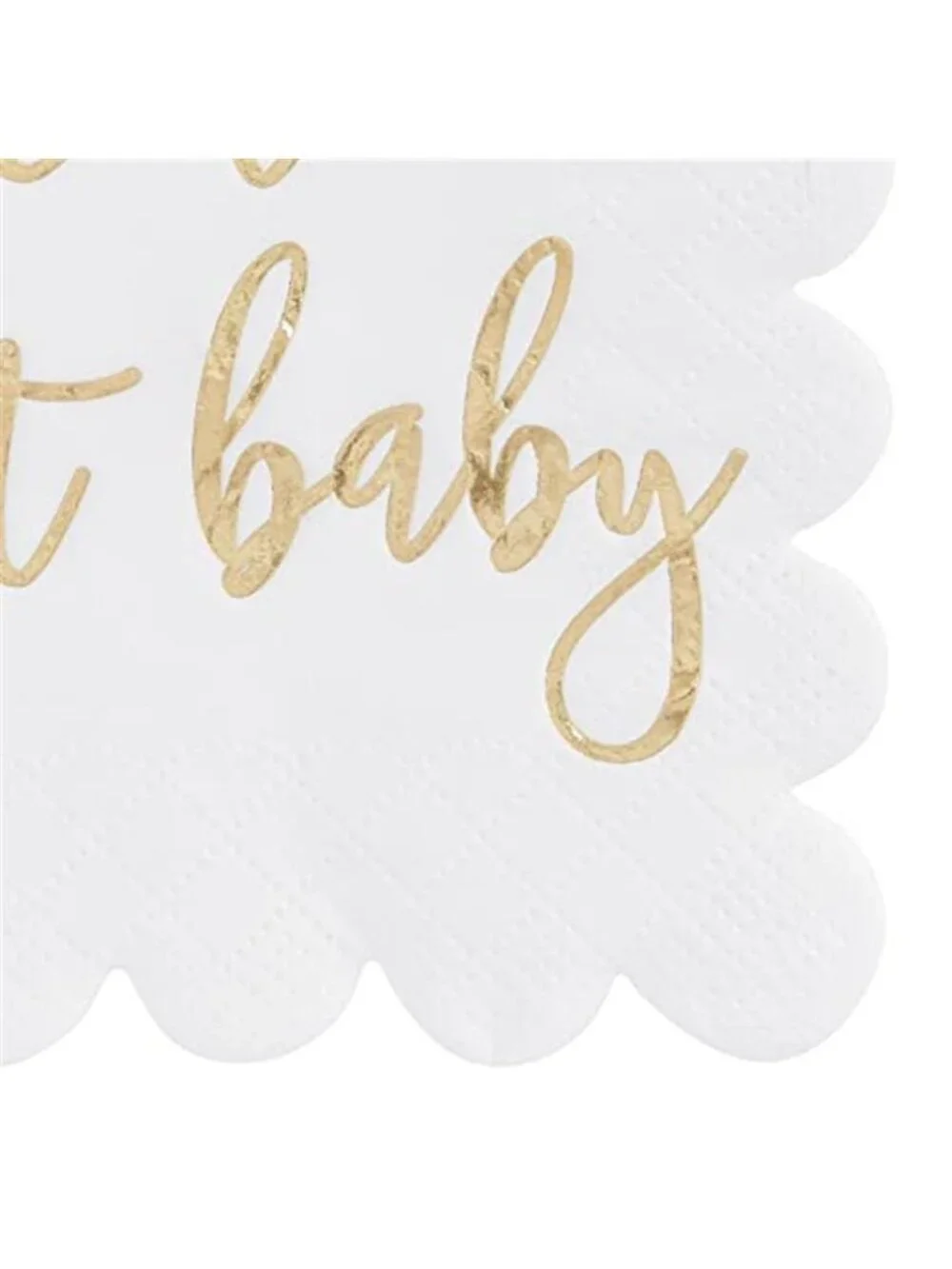 Baby Shower Napkins 50 Pk White Gold Foil Hello Sweet Baby Party Decor 5x5 Paper
